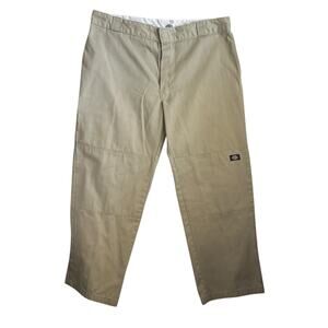 Dickies Mens Loose Fit Pants 40x30 Khaki Twill Reinforced Knees Work Chore Ranch